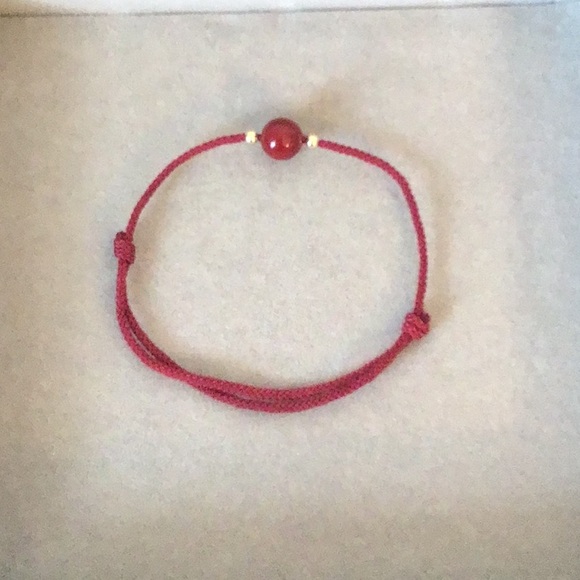 Red Burgundy Adjustable Chord Bracelet - Picture 4 of 4